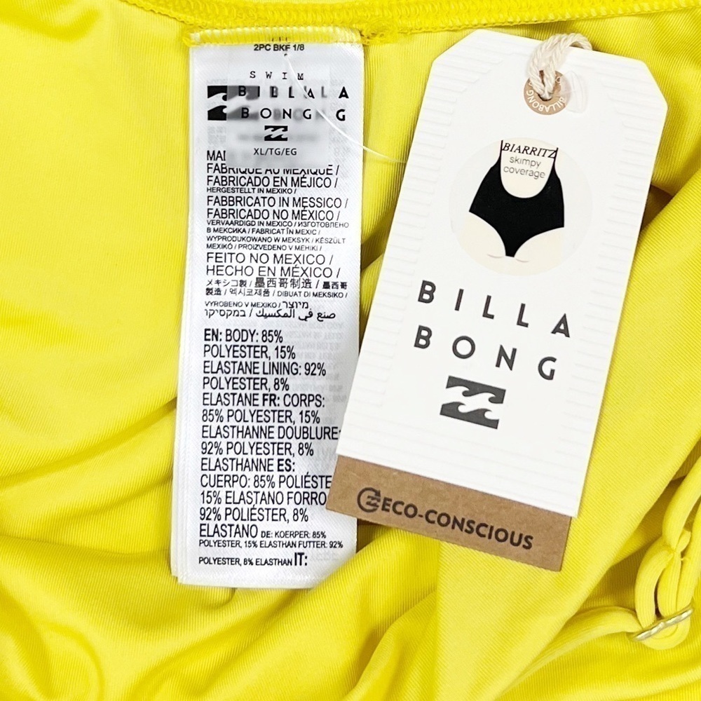 NWT Billabong Sol Searcher Cut-Out One Piece Swimsuit in Yellow - Picture 7 of 10
